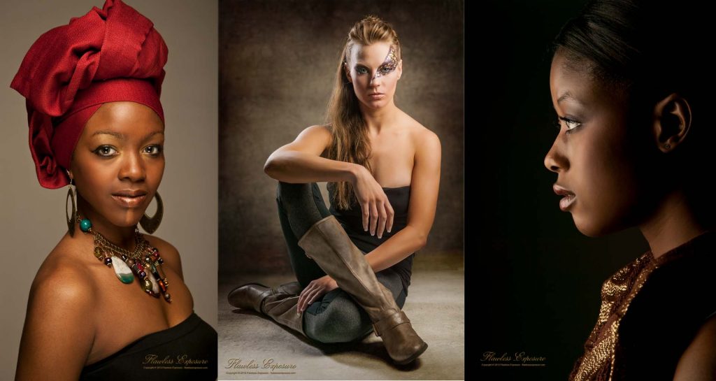 Composite of three portrait examples