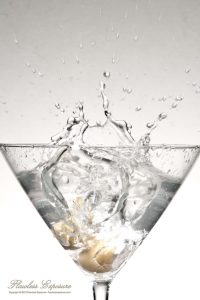 Martini glass splash. Studio example